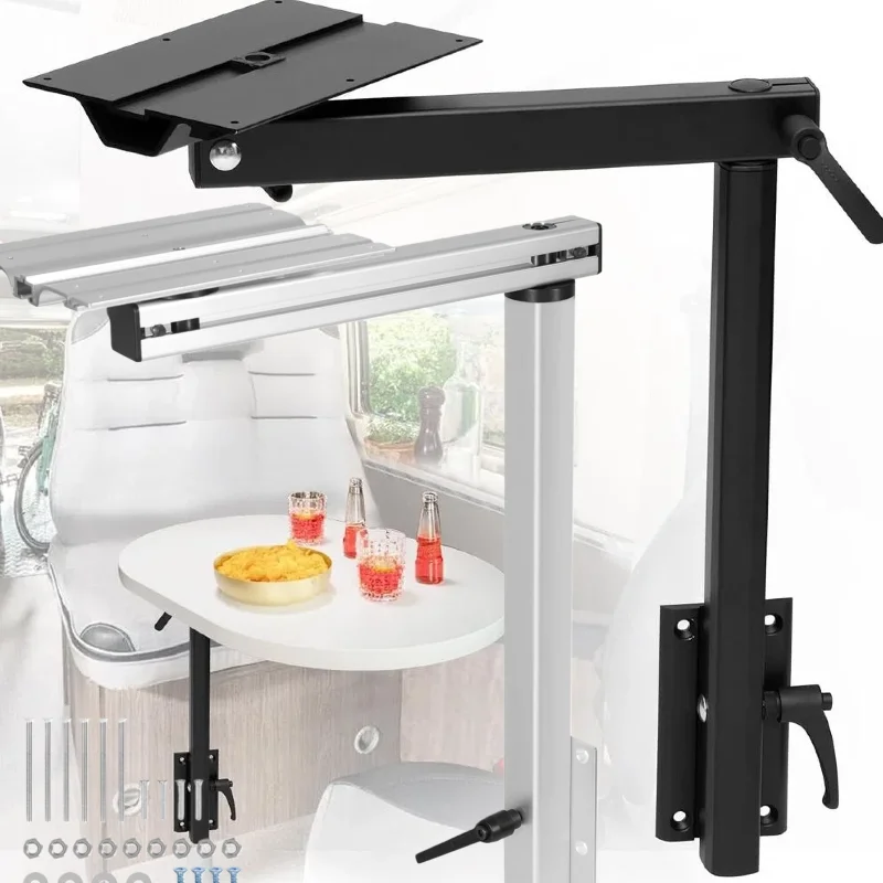 

RV Height Adjustable Table Leg 360 Degree Swivel Aluminum Alloy Removable 100IBS Capacity Table Leg for Caravan Motorhome Yachts