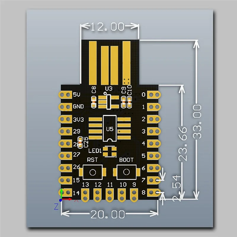 Durevole-Per Scheda di sviluppo microcontrollore Flash Raspberry Pi RP2040 USB Tipo-A Versione Modulo scheda di sviluppo da 4 MB Durevole,