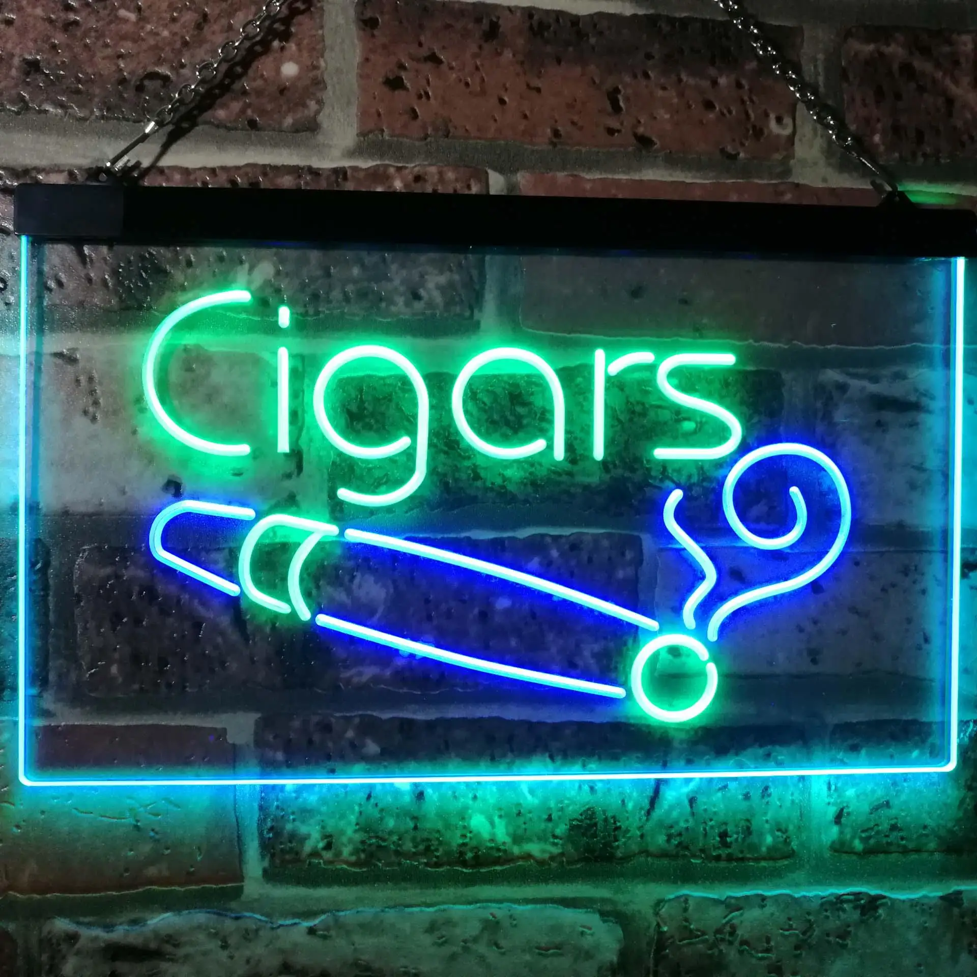 Cigars Lover Dual Color Led Neon Sign st6-i2335