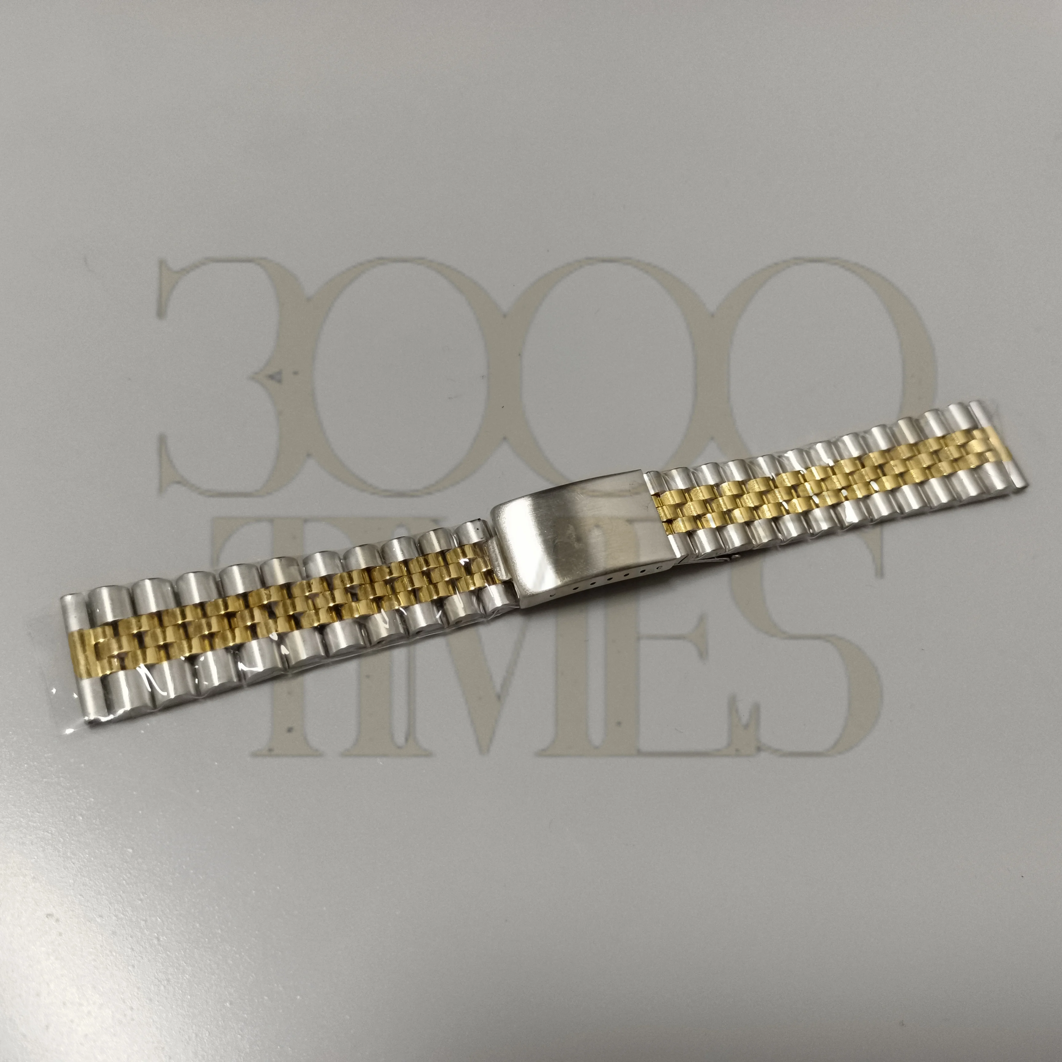 18MM 19MM 20MM Silver 2 Tone Gold Jubilee Stainless Steel Flat End Watch Strap Band Bracelet Fit For Rolex Sekio007 skx005 Watch