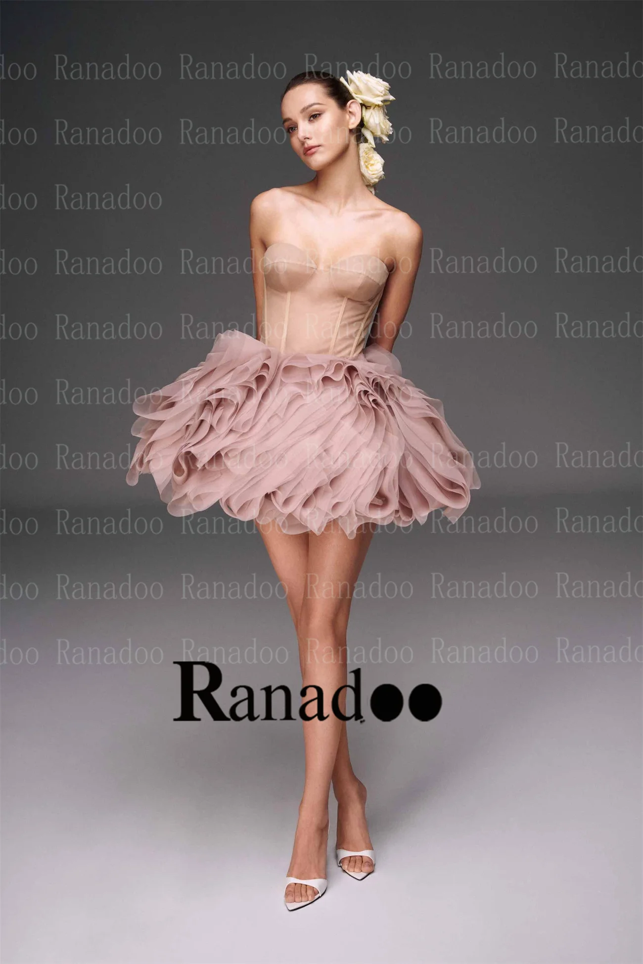 Ranadoo Fairytale Tulle Homecoming Mini Dresses with Ruffles for Women Formal Party Gown Engagement Party Customized