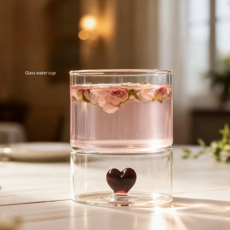 

Креативные трехмерные стеклянные чашки в форме сердца, кофейные чашки для домашнего молока, завтрака, напитков, многослойная чашка в форме сердца