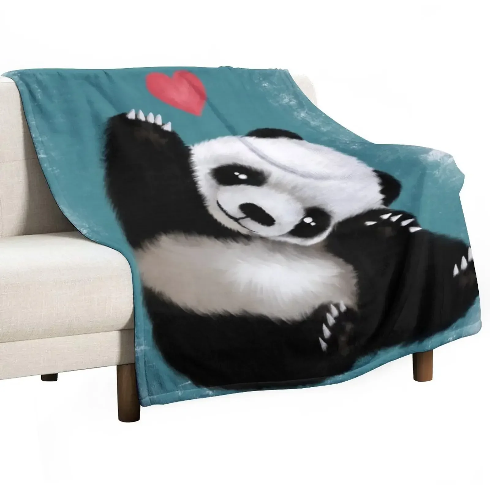 

Panda Love (Blue) Throw Blanket Giant Sofa Fashion Sofas Nap Extra Large Throw Blankets