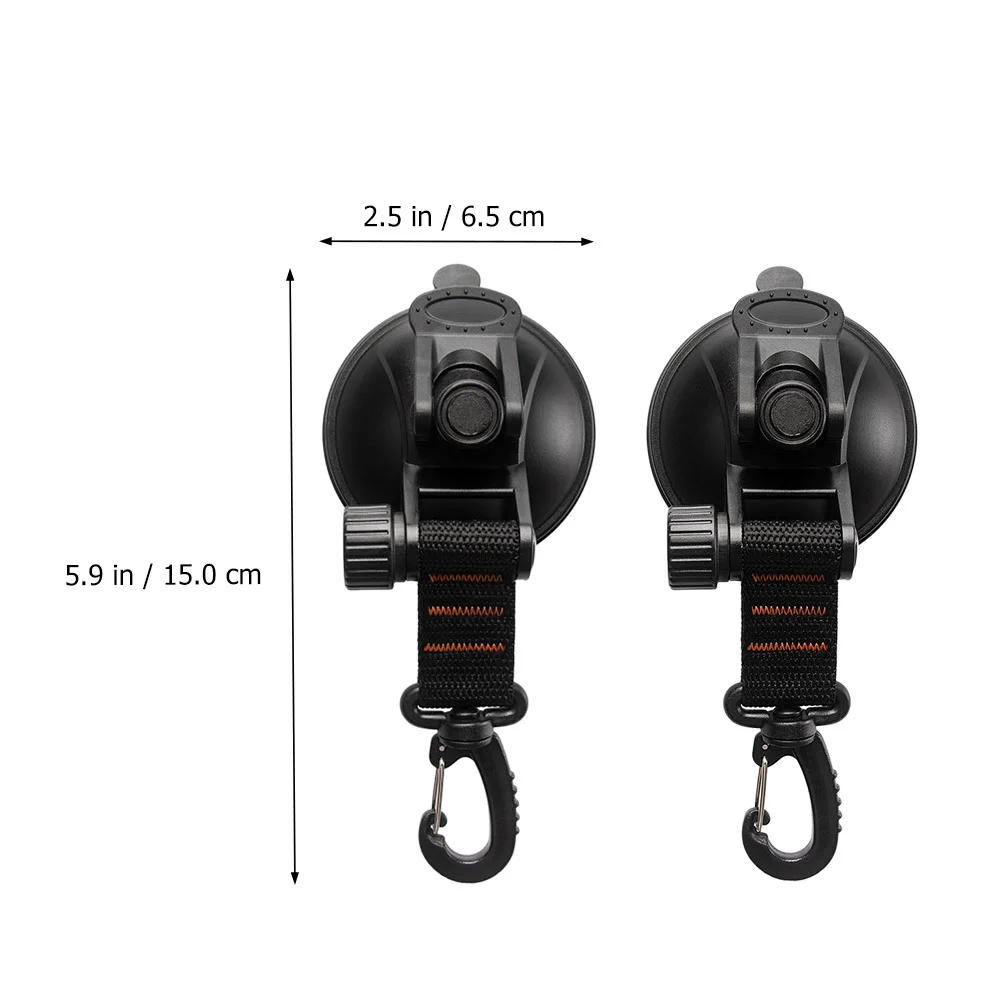 

2Pcs Durable ABS Suction Cup Hooks Portable Punch-Free Fixing for Car Camping Tent Tarp Outdoor Waterproof Creative Travel