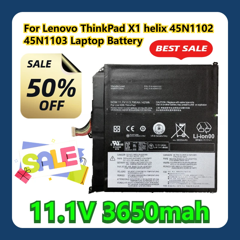 

For Lenovo ThinkPad X1 helix 45N1102 11.1V 45N1103 Laptop Battery