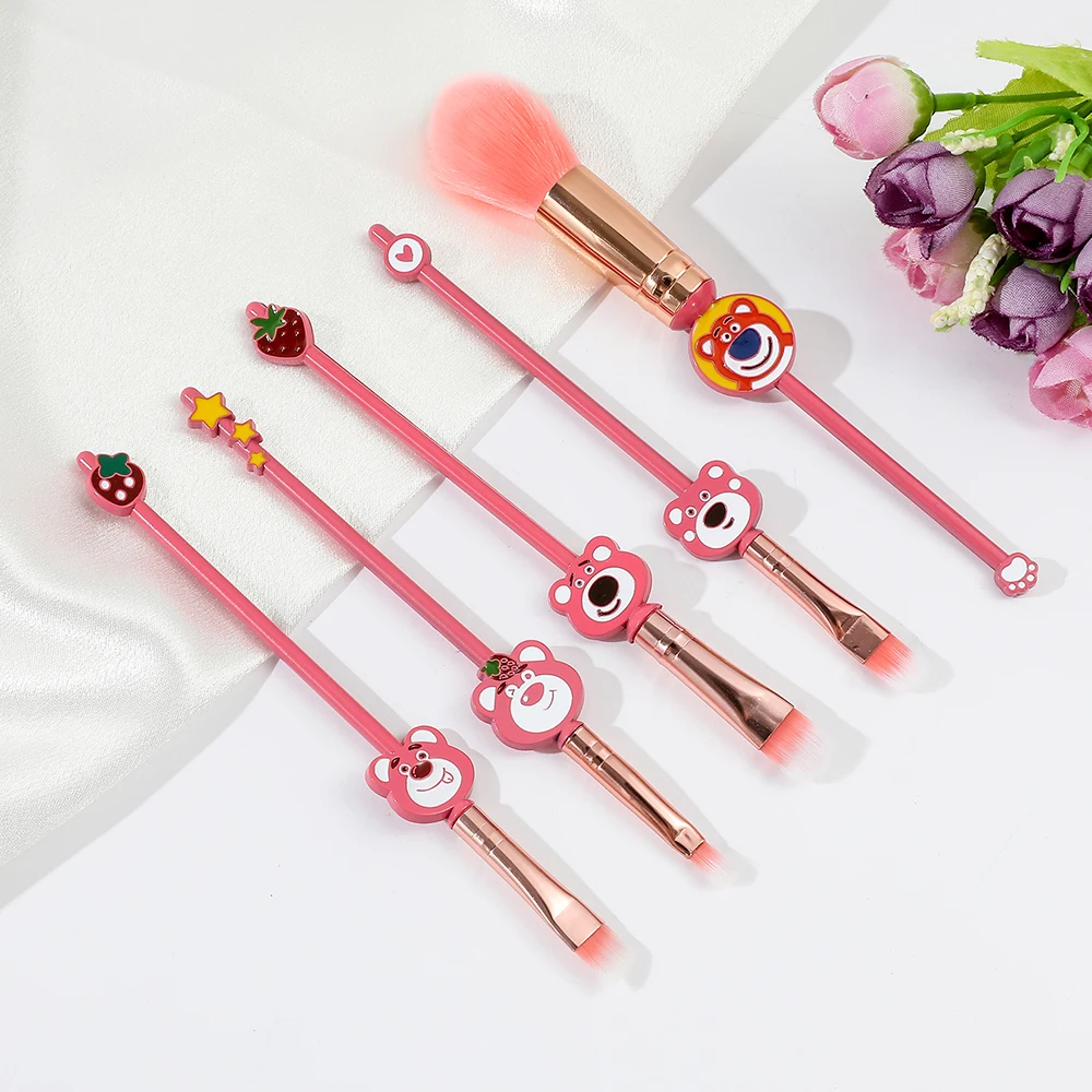 5 uds Disney Lotso brocha de maquillaje Cosplay brocha de maquillaje cara polvo cosmético resaltar mezcla ceja sombra de ojos cepillo niñas