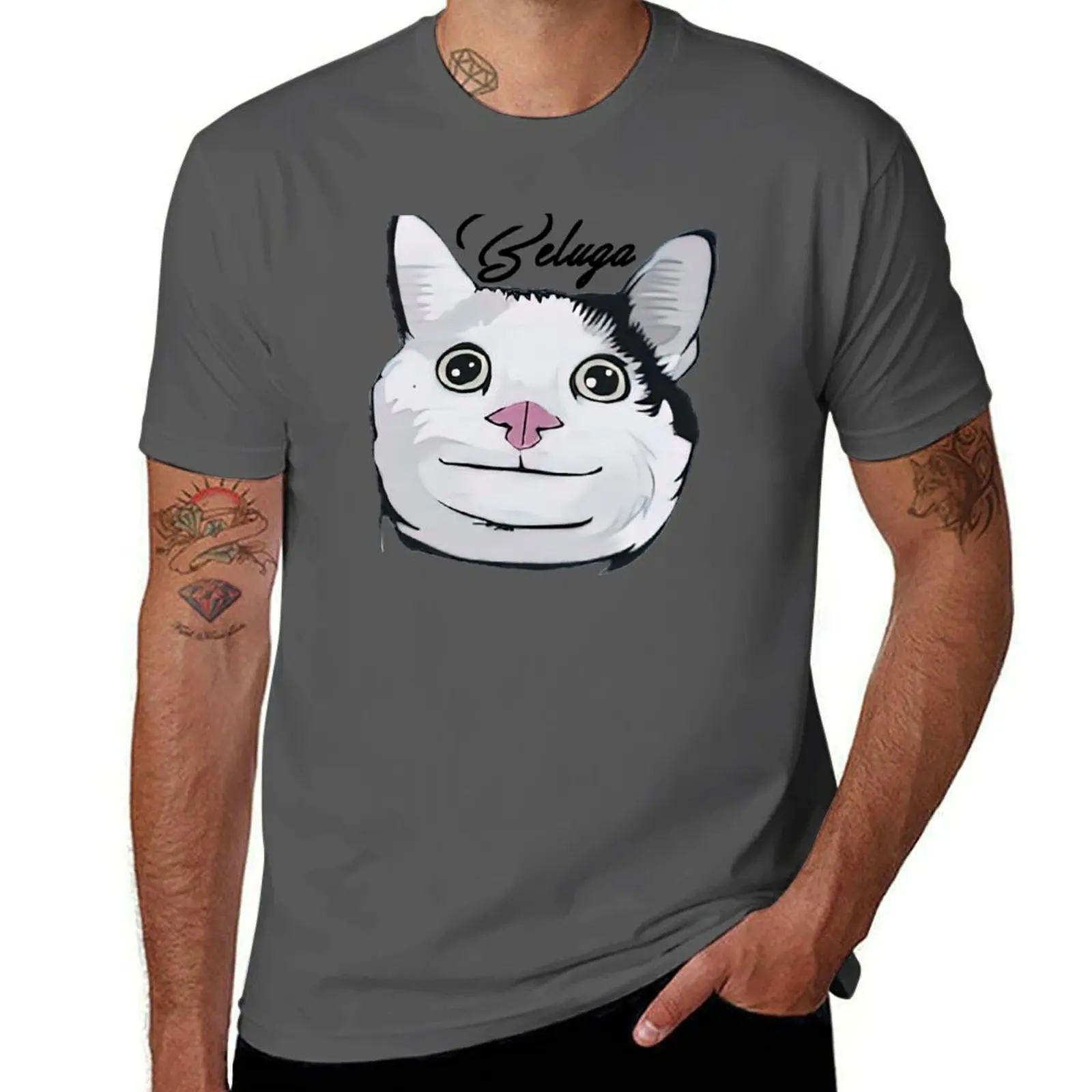 

Beluga cat, Beluga Cat Meme, Meme T-Shirt gifts for boyfriend quick-drying funny t shirts men