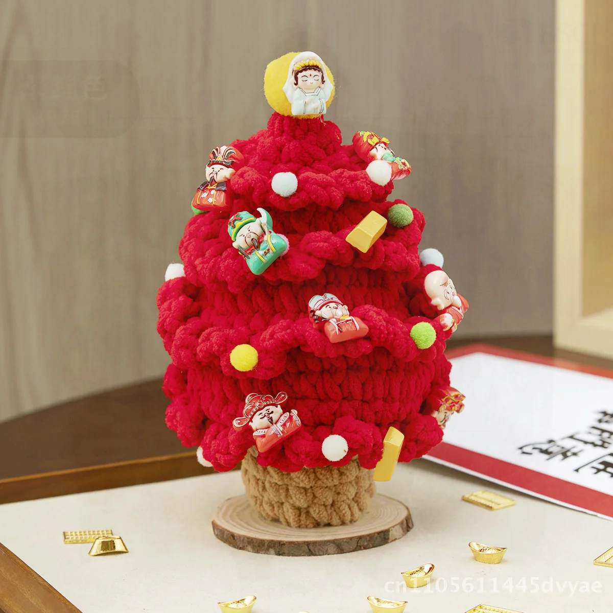 

Guofeng ручной работы красное дерево удачи декоративный новогодний подарок китайский стиль ледяная палочка хлопок DIY украшение для весеннего фестиваля