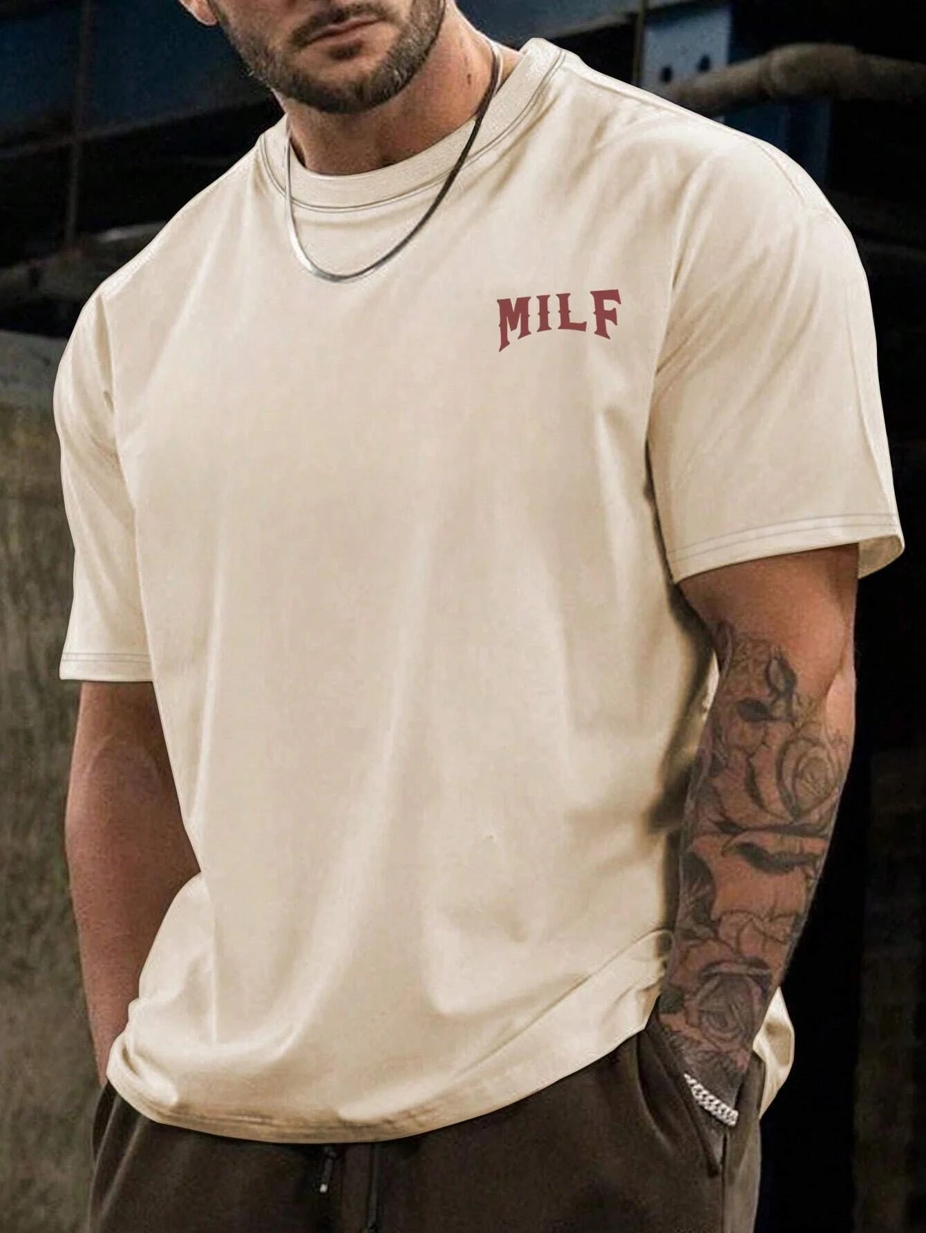 Milf Men Cotton T-shirt Luxury Brand Fashion Big Size Rap Hip Hop Top Casual Short Sleeve Streetwear Classic New Arrival Tee 4XL