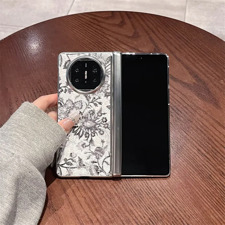 

For Huawei Mate X6 Phone Case X5 New Mate X3 Genuine Leather Butterfly Pattern Electroplated Hinge Folding Protective Cover