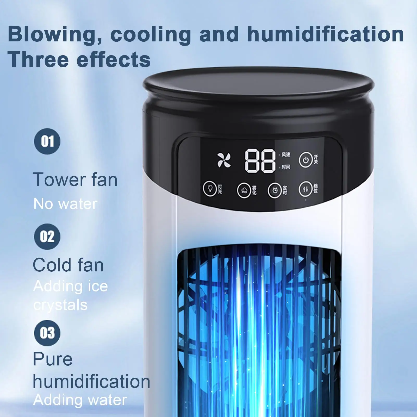Enfriador de Aire Evaporativo Portátil, 6 Velocidades Ajustables, Ventilador Silencioso con Humidificador para Estudio, Cocina, Dormitorio, Escritorio