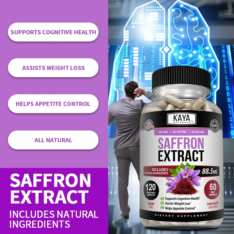 Saffron Extract Dietary Supplement To Support Metabolism, Energy, Mood, and Weight Management