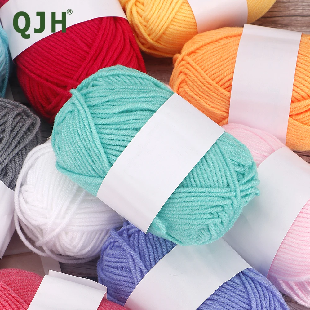 

QJH 50 Multicolor 25g Mini Cotton Yarn, Soft Yarn for Crocheting and Knitting Craft Project,Light Worsted Gauge Perfect Beginner