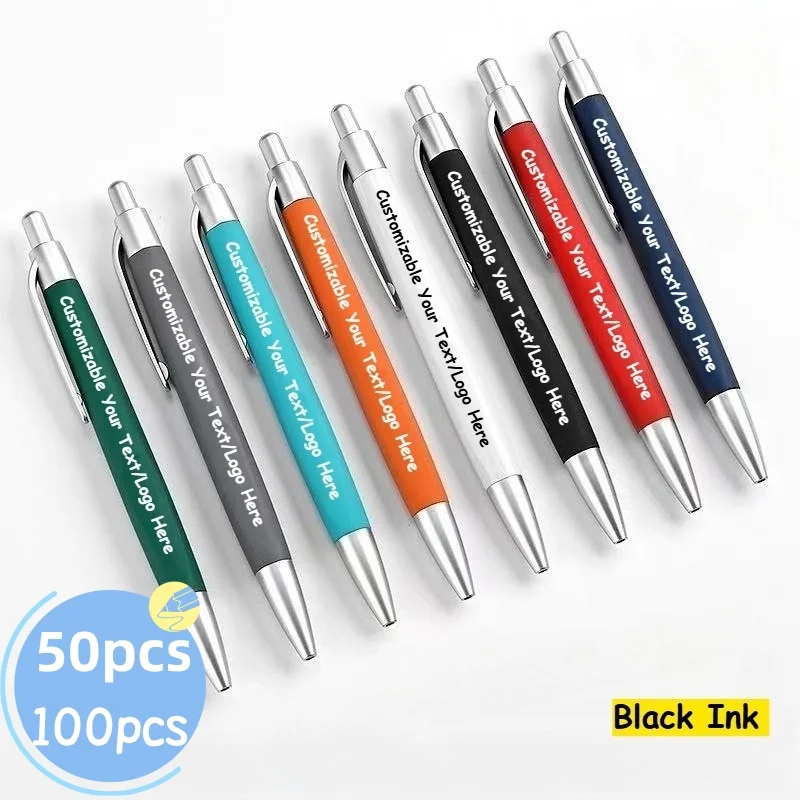 

50/100 шт. шариковых ручек с настраиваемым логотипом, рекламные корпоративные подарки, принадлежности для отелей, конференций, школ