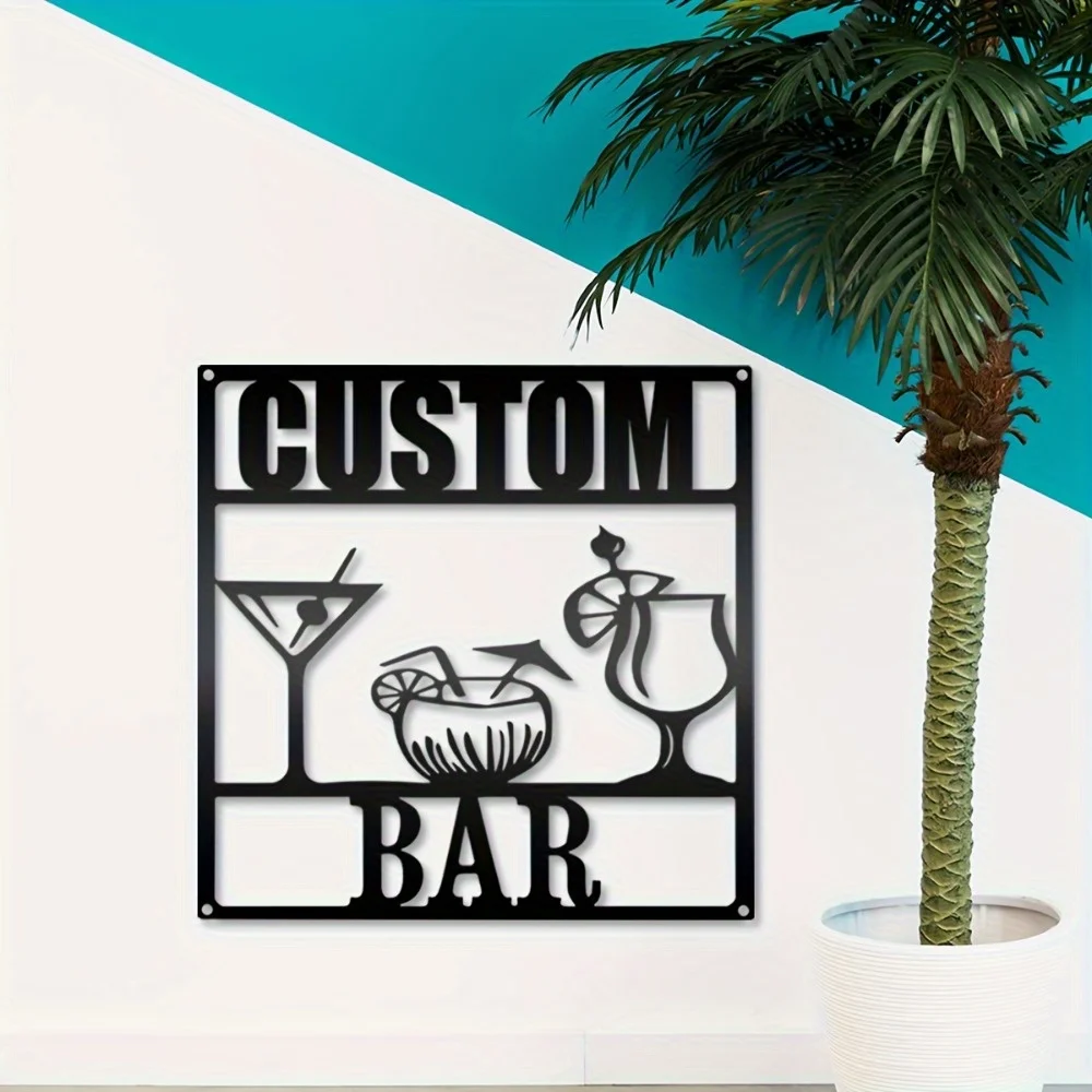 Exclusive Tailor - Made Metal Bar Plaque Customized Name Sign for Home Cabin Man Cave High Quality Durable Distinctive Gift