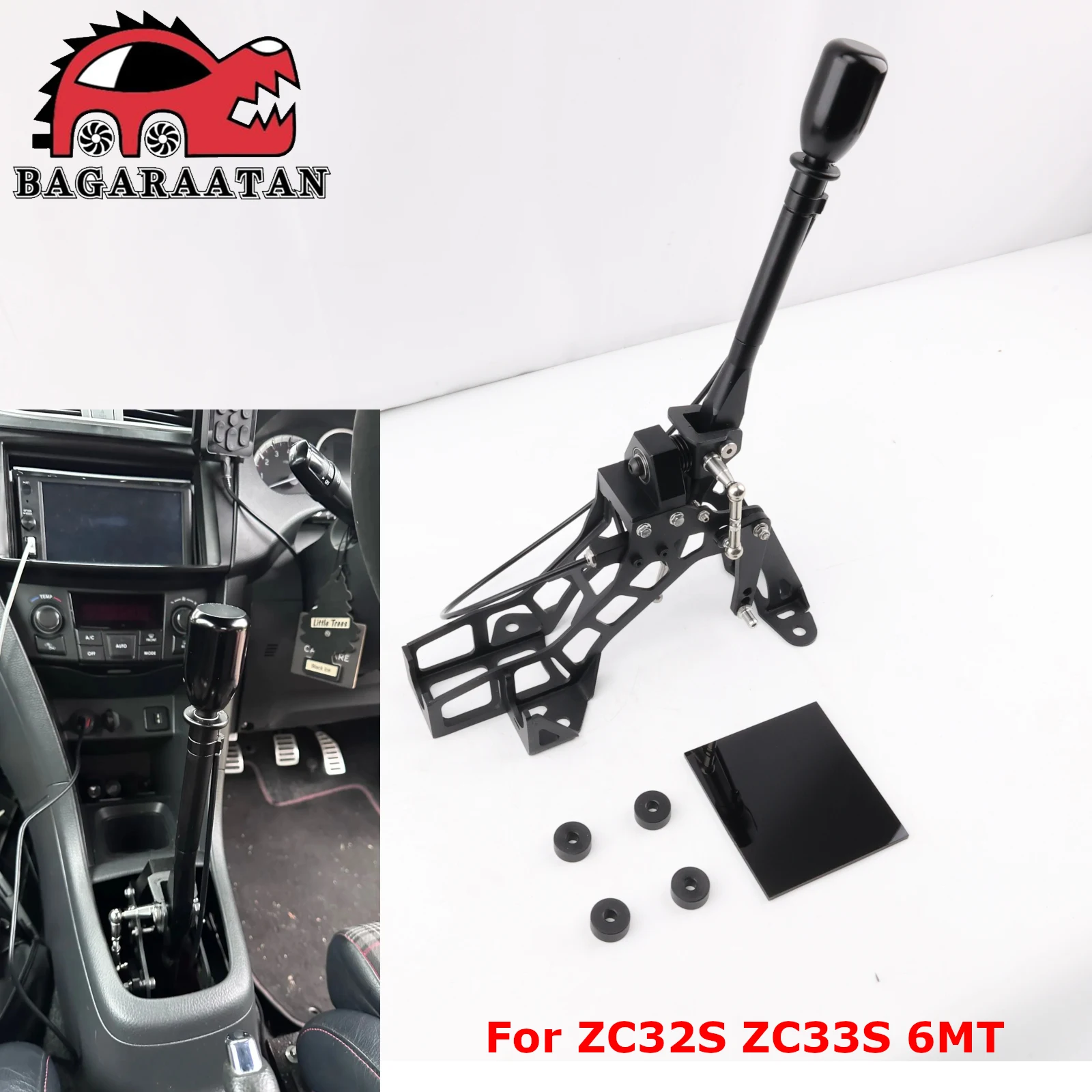 スズキ スイフト スポーツ ZC32S ZC33S 用、ビレットアルミニウム製 6MT クイックシフト ショートシフターボックス レーシングギアレバー