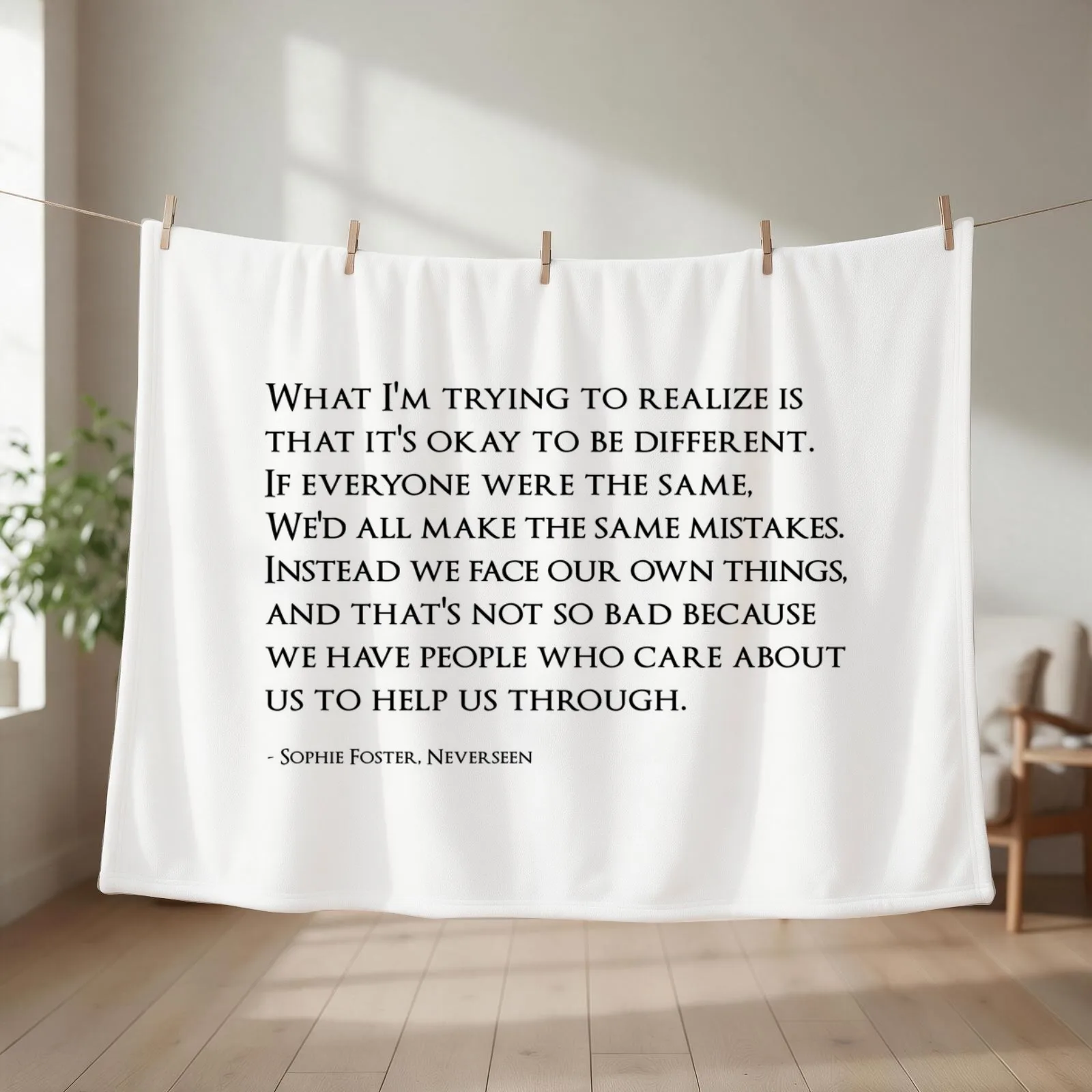 Sophie Quote Throw Blanket couch cozy soft plush fuzzy picnic outdoor blanket