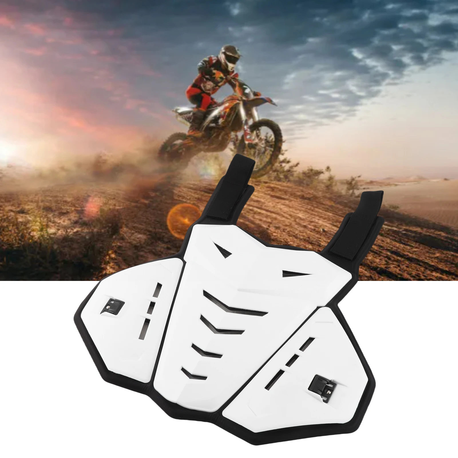 سترة راكب الدراجة النارية Stunt Racing Armor متينة لحماية الدراجة النارية، صدرية بيضاء #1