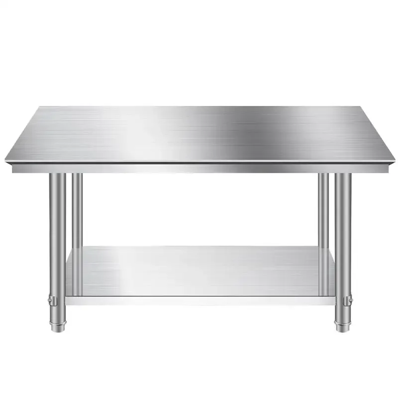 304 double-layer stainless steel workbench kitchen three-layer operation desk hotel