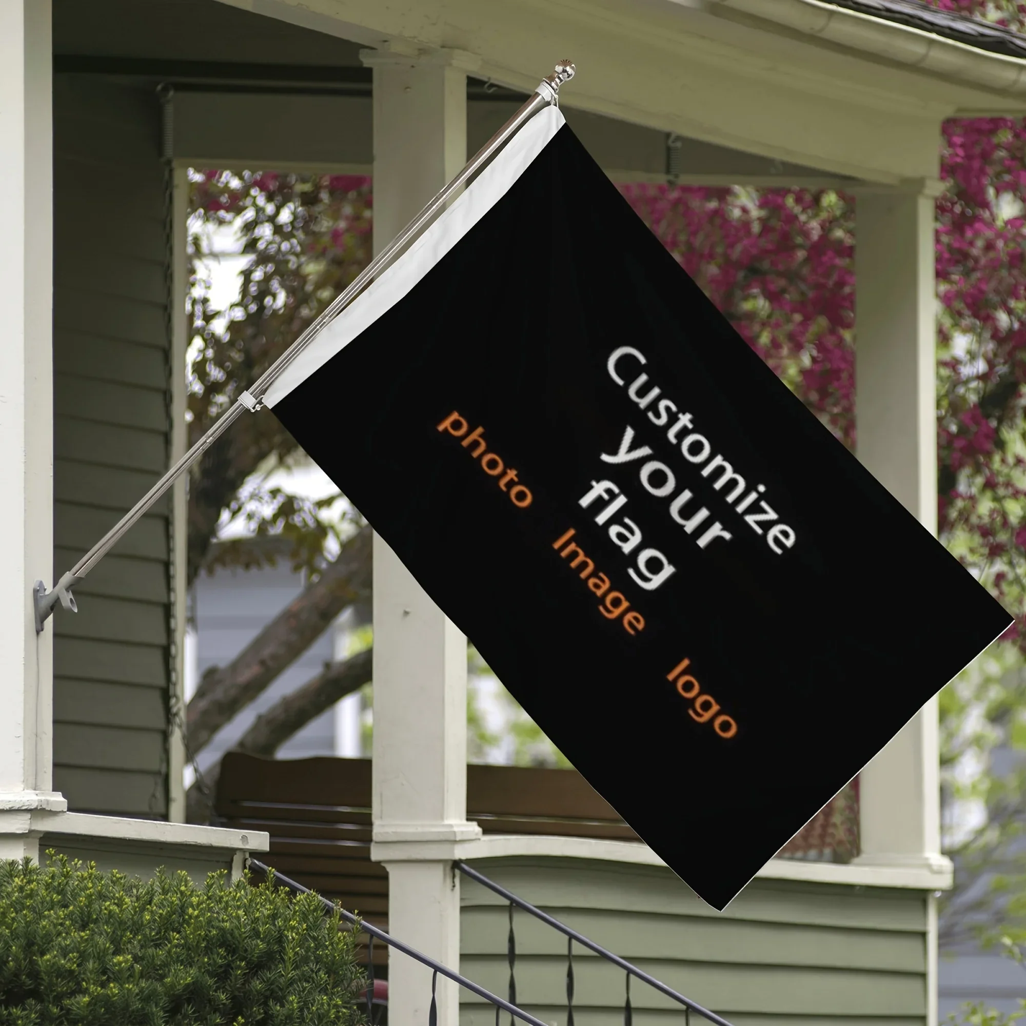 Maßgeschneiderte einseitige Flagge, langlebige Flagge mit 2 Ösen auf Schaftabdeckung, für den Außenbereich, individuelles Design – anpassbar als Geschenk – Detail 6