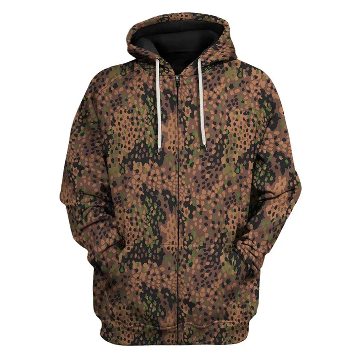 Popular Camouflage 3D Print Zipper Hoodies Streetwear Men Women Casual Hooded Sweatshirts Oversized Tracksuit Coat Man Clothing