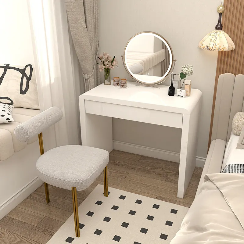 Storage Makeup Vanity Table Bedroom Mirror Stool Organizer Cosmetics Dressing Table Coffee Modern Penteadeira Home Furniture