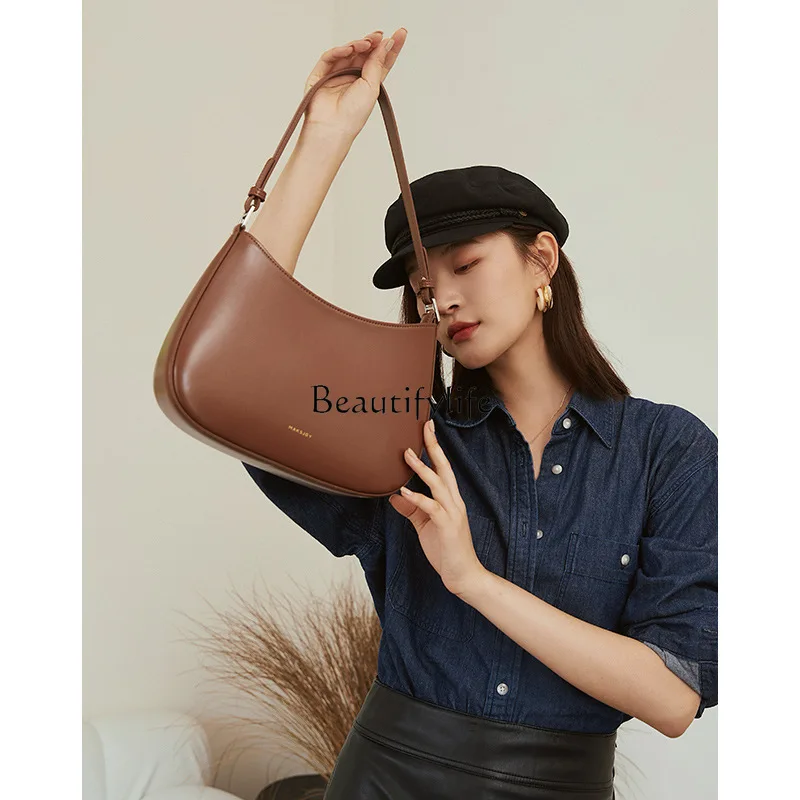 Genuine Leather Crossbody Bag, High-Grade Exquisite Leather, One-Shoulder Underarm, Elegant