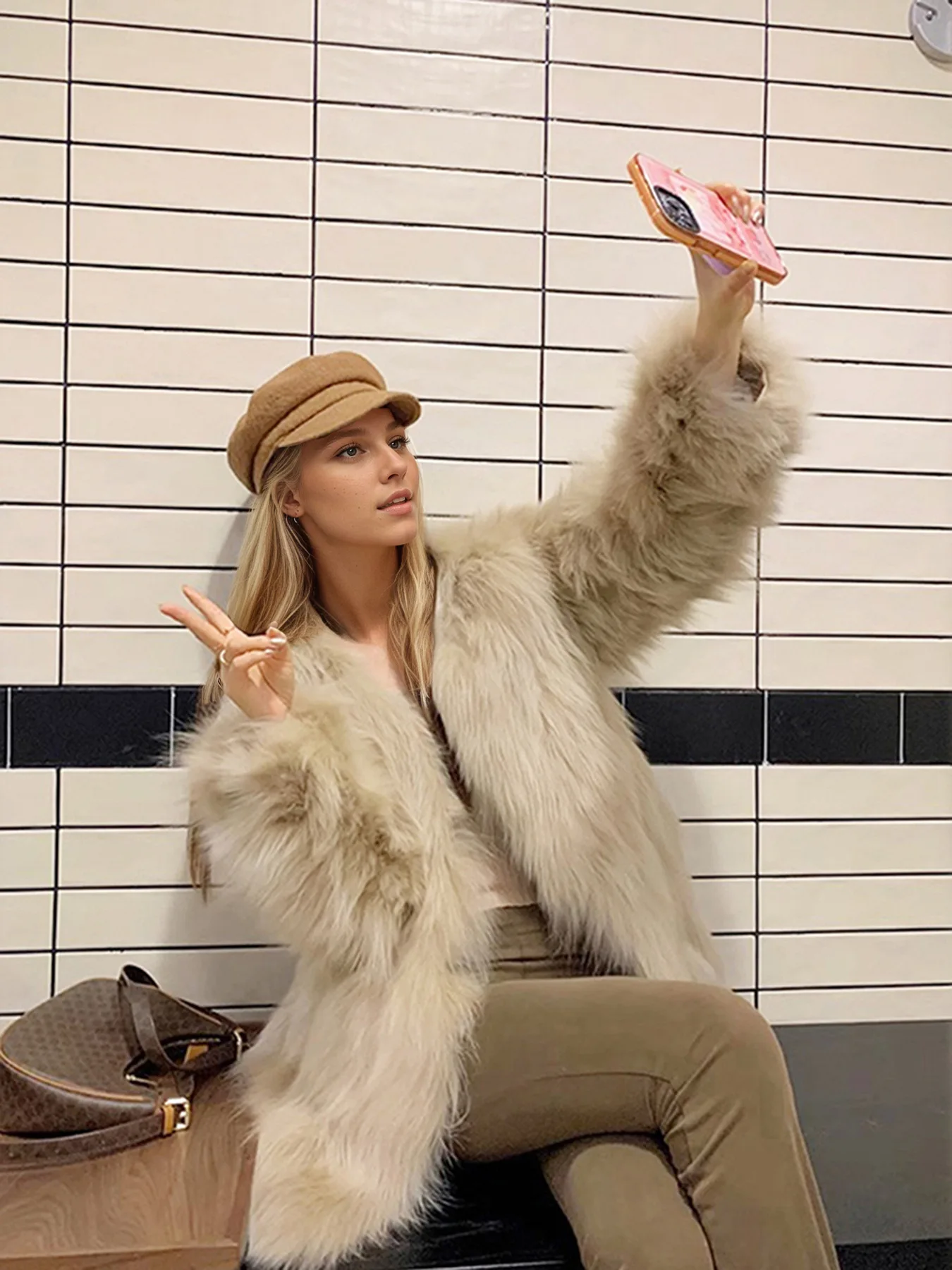 

Куртка из искусственного меха, женские пальто, женские удобные нерегулярные рождественские пальто для пожилых людей, эстетичная диагональная молния, V-образная милая плюшевая качественная куртка