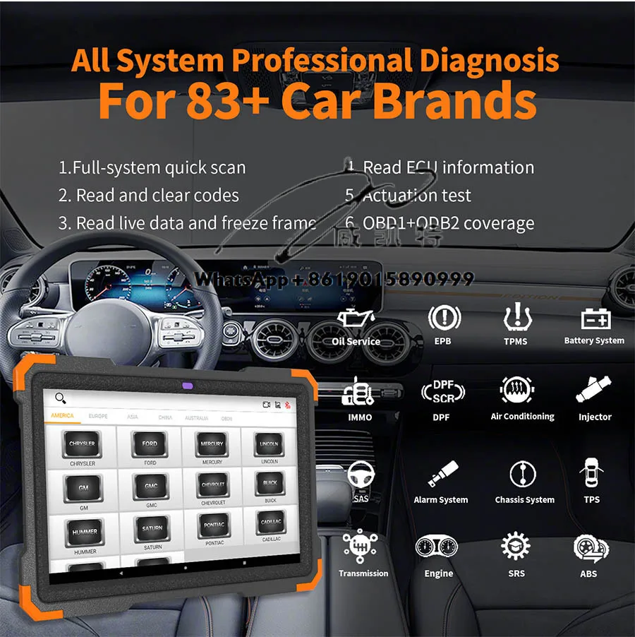 Newest HUMZOR  NS366S with Key Programming Free Updates Professional Scanner for Car Full System Diagnostic Tool