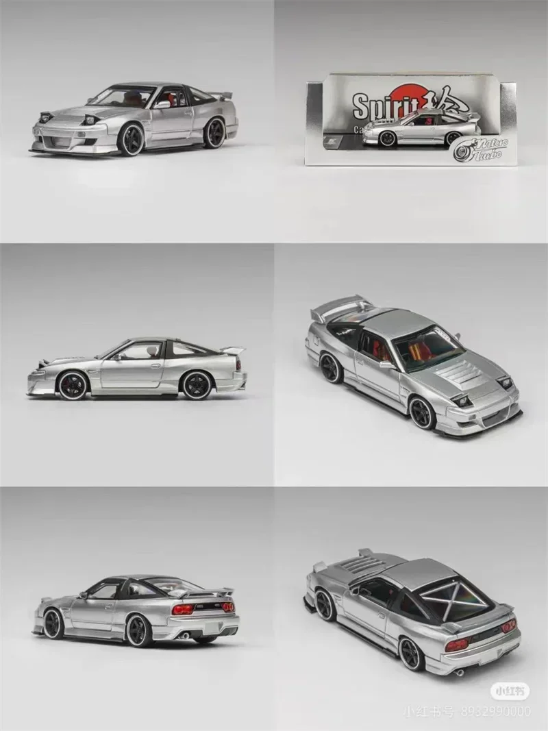 Micro Turbo 1:64 180SX Spirit Rei "MIYABI" Prata Metálica limitada999 Carro Modelo Diecast