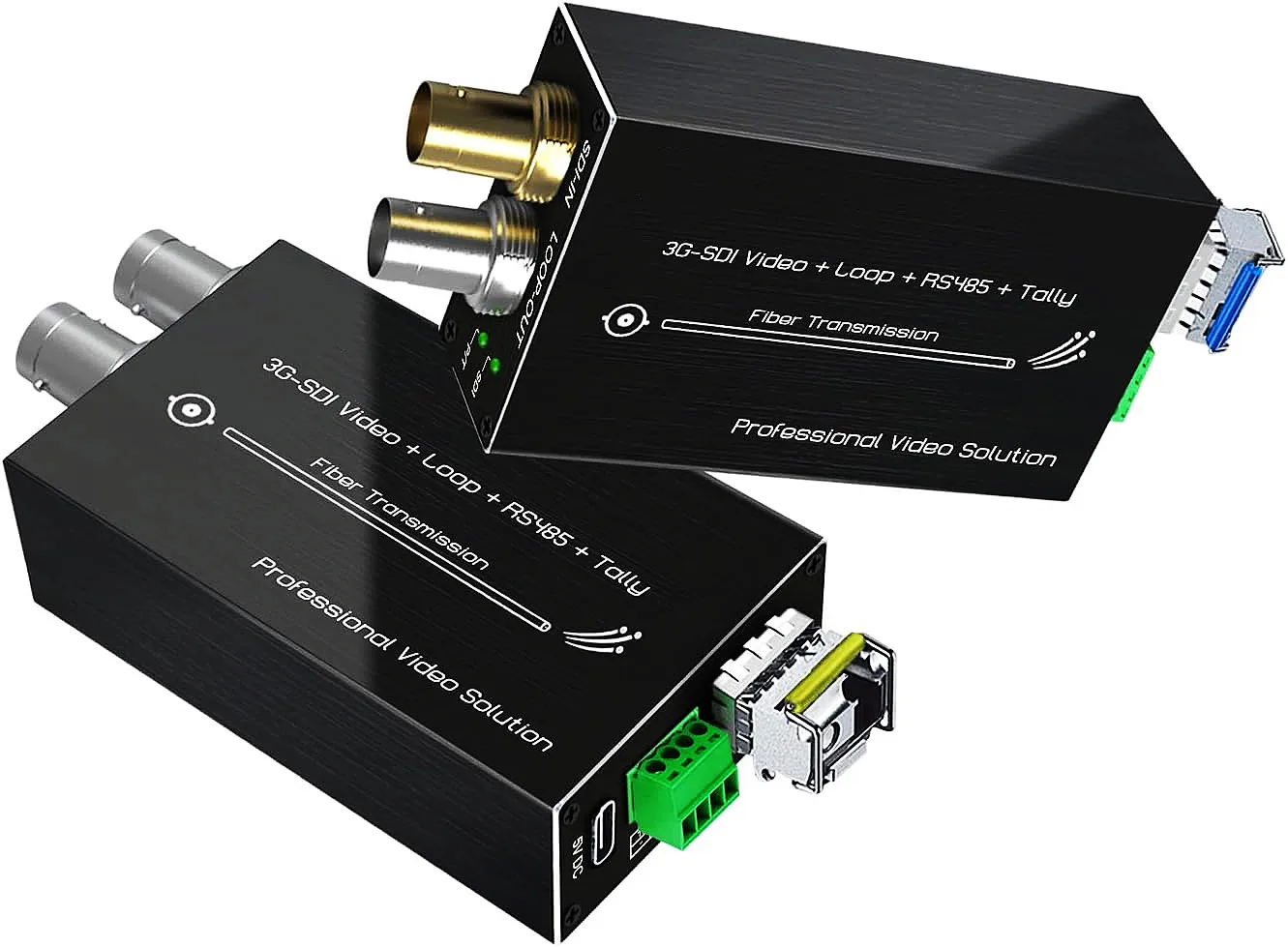 

3G SDI Fiber Extender 1080P&60HZ Mini Converter Optical Fiber Include SFP Module Long Transmission Up to 20 km with RS485