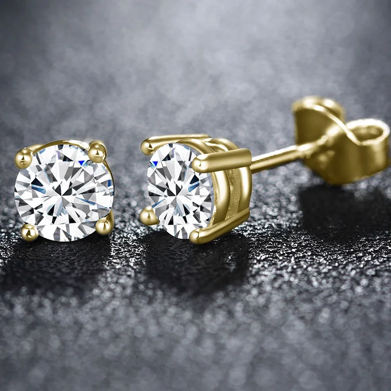Trumium Official 0.5 Carat D Color Moissanite Stud Earrings For Women 100% S925 Sterling Silver Shinning Wedding Fine Jewelry