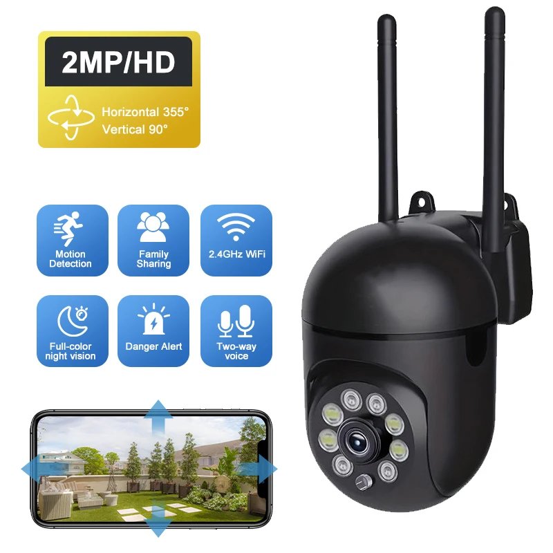 

Беспроводная PTZ-камера видеонаблюдения, Wi-Fi, IP-камеры для внутреннего и наружного использования, AI-отслеживание людей, двустороннее аудио, HD, ночная цветная камера