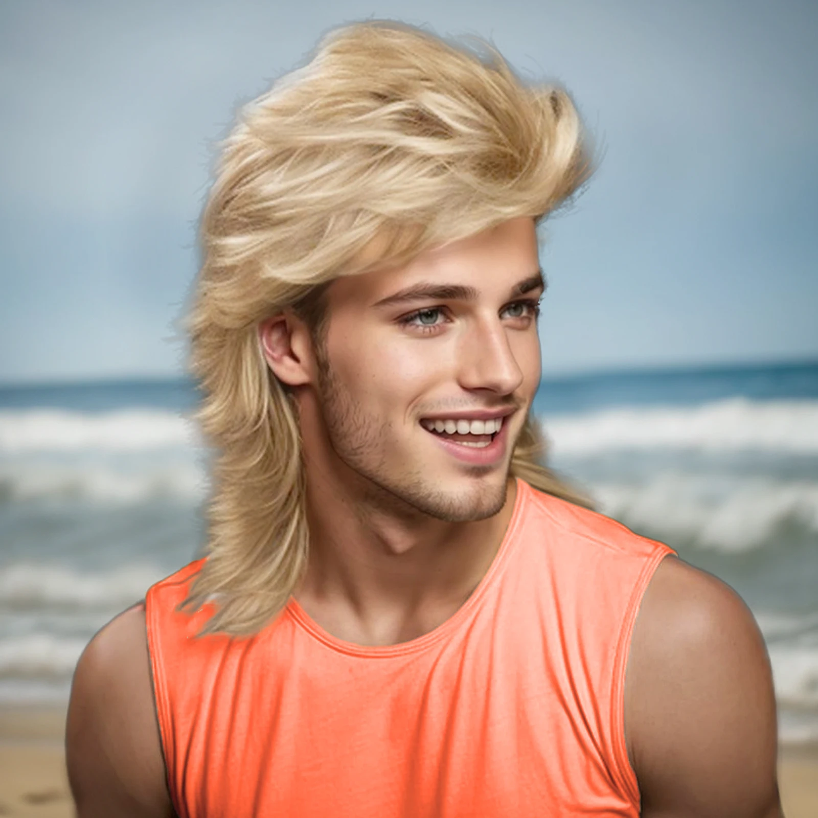 Mullet Peruka dla Mężczyzn 70s 80s Kostium Fancy Party Peruka Długa Blond Kręcona Punk Rocker Peruka Syntetyczne Kostiumy Halloween dla Mężczyzn