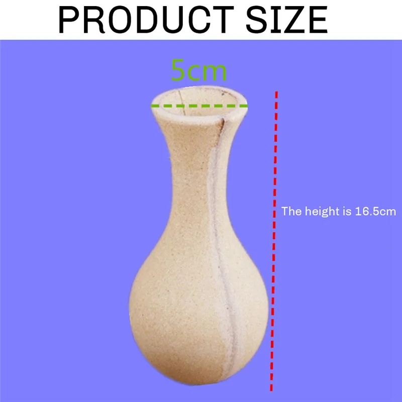 FBIL-DIY 子供用フラワーベース描画クラフト、5個未完成花瓶木製フラワーベース手作り花瓶DIY絵画