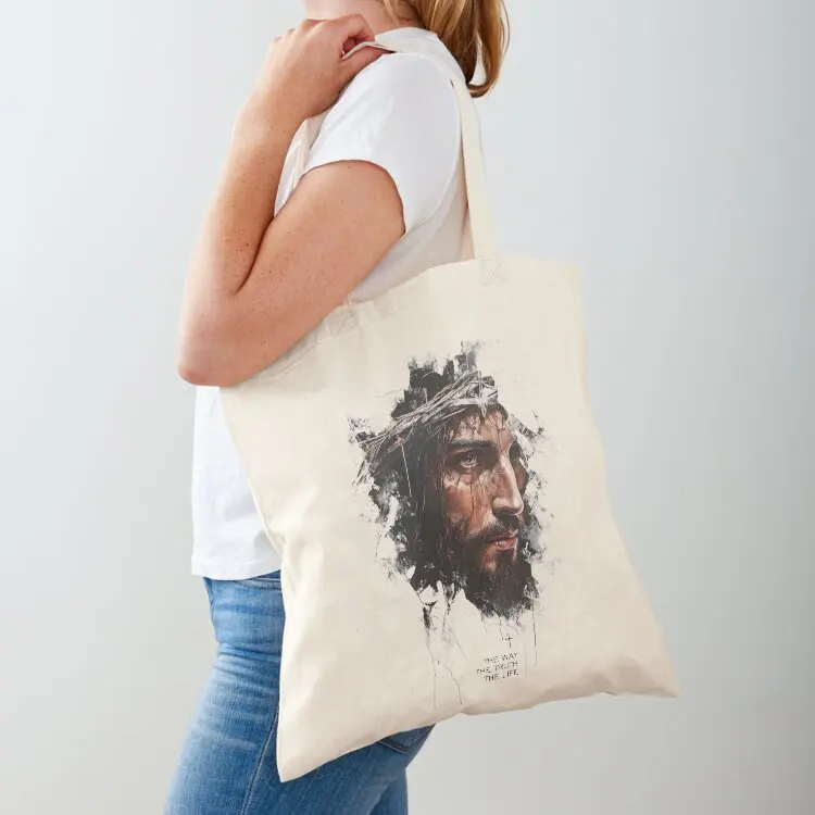 JESUS wearing a crown - the way, the truth, the life Tote Bag female bag ecological bags Eco bag