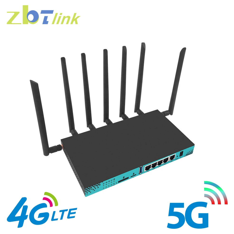 Zbtlink Router 4G 5G 1200Mbps Wifi bezprzewodowy dwuzakresowy 4*1000M LAN 16MB 256MB Openwrt 2.4Ghz 5Ghz 6 * antena dla 64 użytkownika