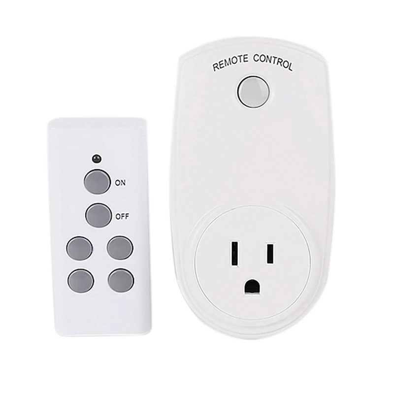 2 Pcs Wireless Remote Control Smart Electrical Outlet Switch Set For Lights Fans Small Appliance Long Range