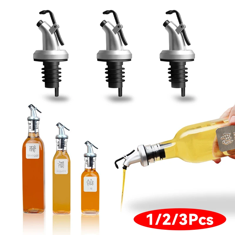 New Olive Oil Dispenser Sprayer Liquor Oil Bottle Stopper Lock Wine Pourers Flip Lock Plug Seal Leak-proof Nozzle Kitchen Tools