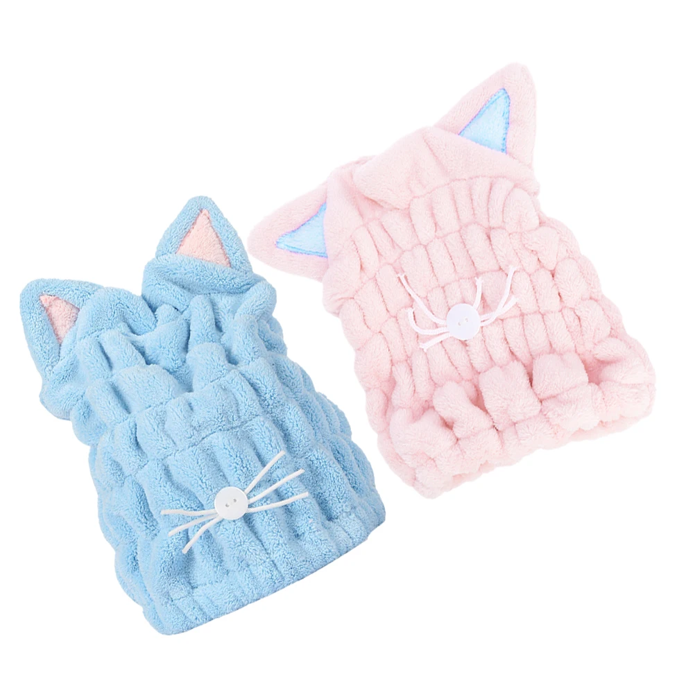 

2pcs Hair Drying Towel Fast Absorbent Cap Quick Dry Thickened Ultra-Lightweight For Bath Gym Travel Towels Set Durable