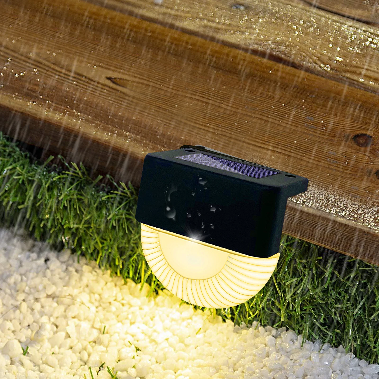 4 قطعة تعمل بالطاقة الشمسية في الهواء الطلق وحدة إضاءة LED جداريّة ضوء مقاوم للماء مصباح الحديقة لممر سطح الممر فناء مسار سياج الإضاءة ديكور #5