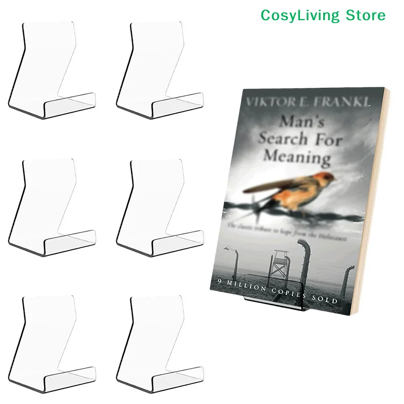 1/2/6Pcs Transparent Desktop Acrylic Display Stand For Book Shelf Clear Storage