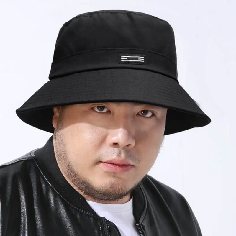 Big Head Man Large Size Sun Hat Women Beach Fisherman Hat Pure Cotton Panama Cap Plus Size Bucket Hats 58-60cm 61-65cm