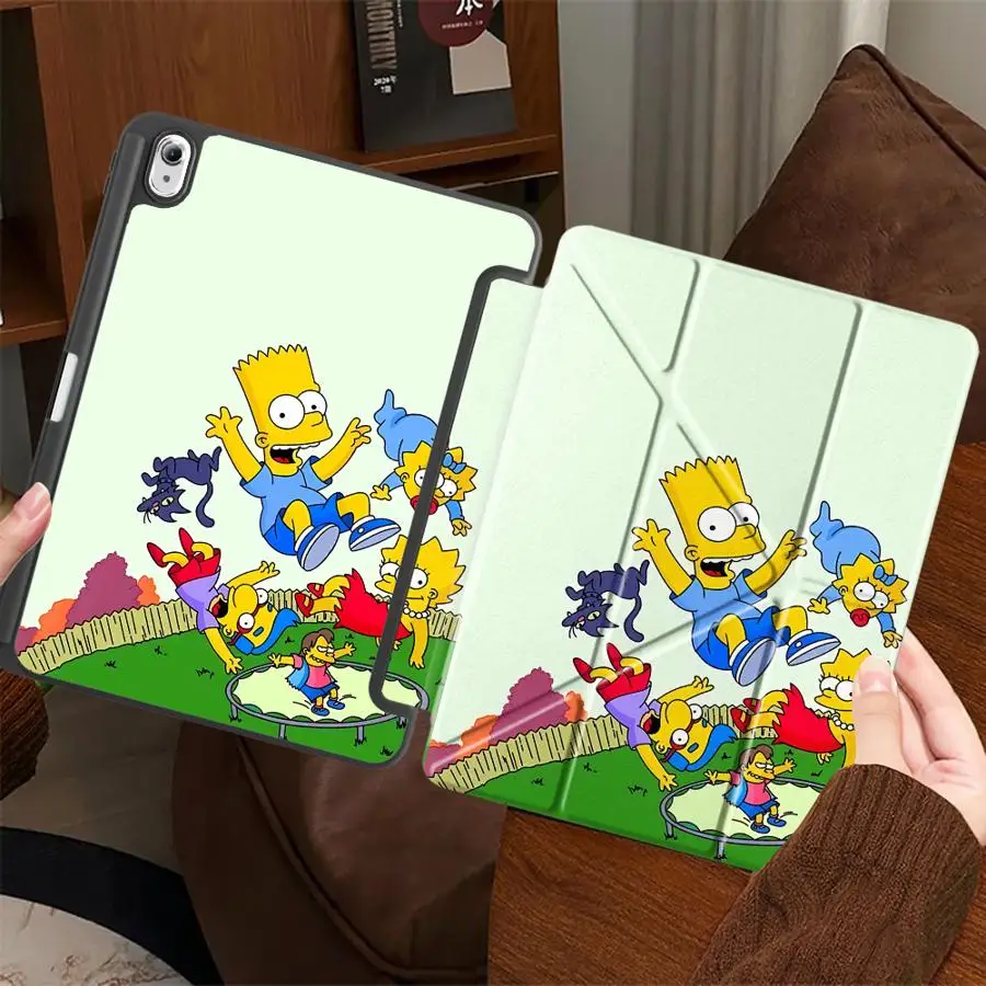 S-Simpsons Sleepy With Pen Slot Cover Tablet Case For Samsung For Galaxy Tab S9+ S9 FE S7+ S8+ 12.4 inch A11 Plus S6 Lite 10.4