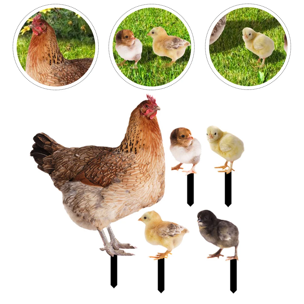 

Hen Chick Ground Plug Garden Chicken Insert Cock Stake Accessory Duck Ornament Lawn Decoration Rooster Acrylic