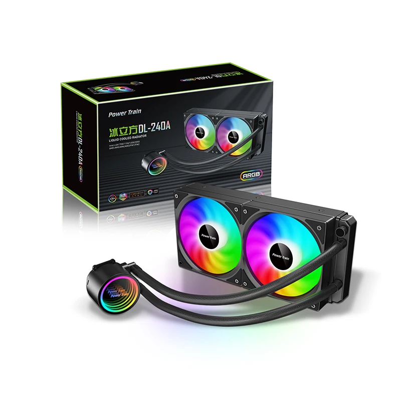 2025 Hot Koop Power Train 240 Mm Koperen Heatsink Rgb Fan Pc Waterkoeling Kit Vloeibare Cpu Waterkoeler voor Gaming Computer Gevallen f