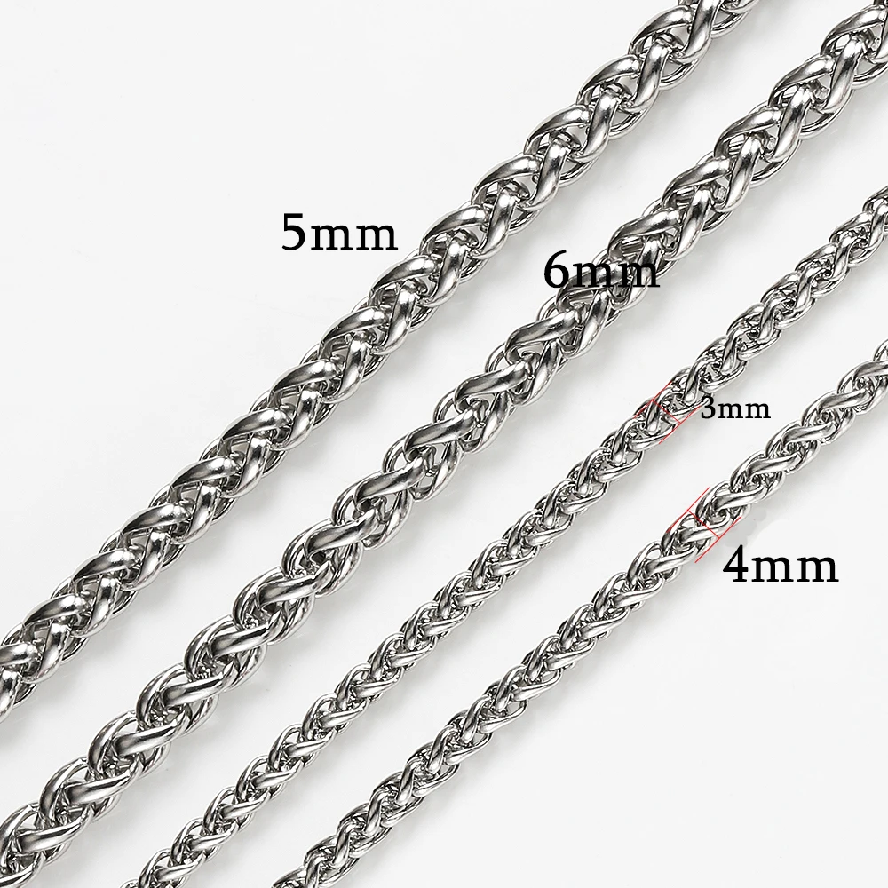 1meter Stainless Steel Necklace Basket Chain 3mm/4mm/5mm/6mm Keel Link Chain for Diy Jewelry Making Titanium Steel Bracelets
