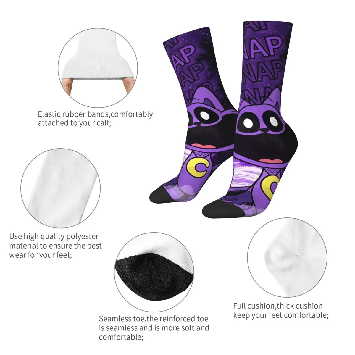 CatNap Smiling Critters Design Theme All Season Socks Product for Male Flexible Stockings