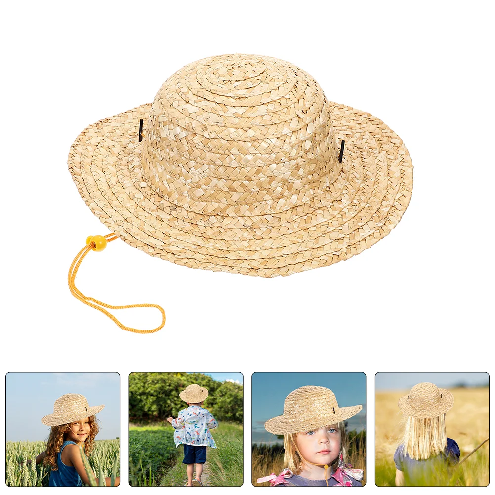 

Kids Clothes Children's Knitted Straw Hat Bucket Hats for Boys DIY Woven Hiking Gear Khaki Hawaiian Baby