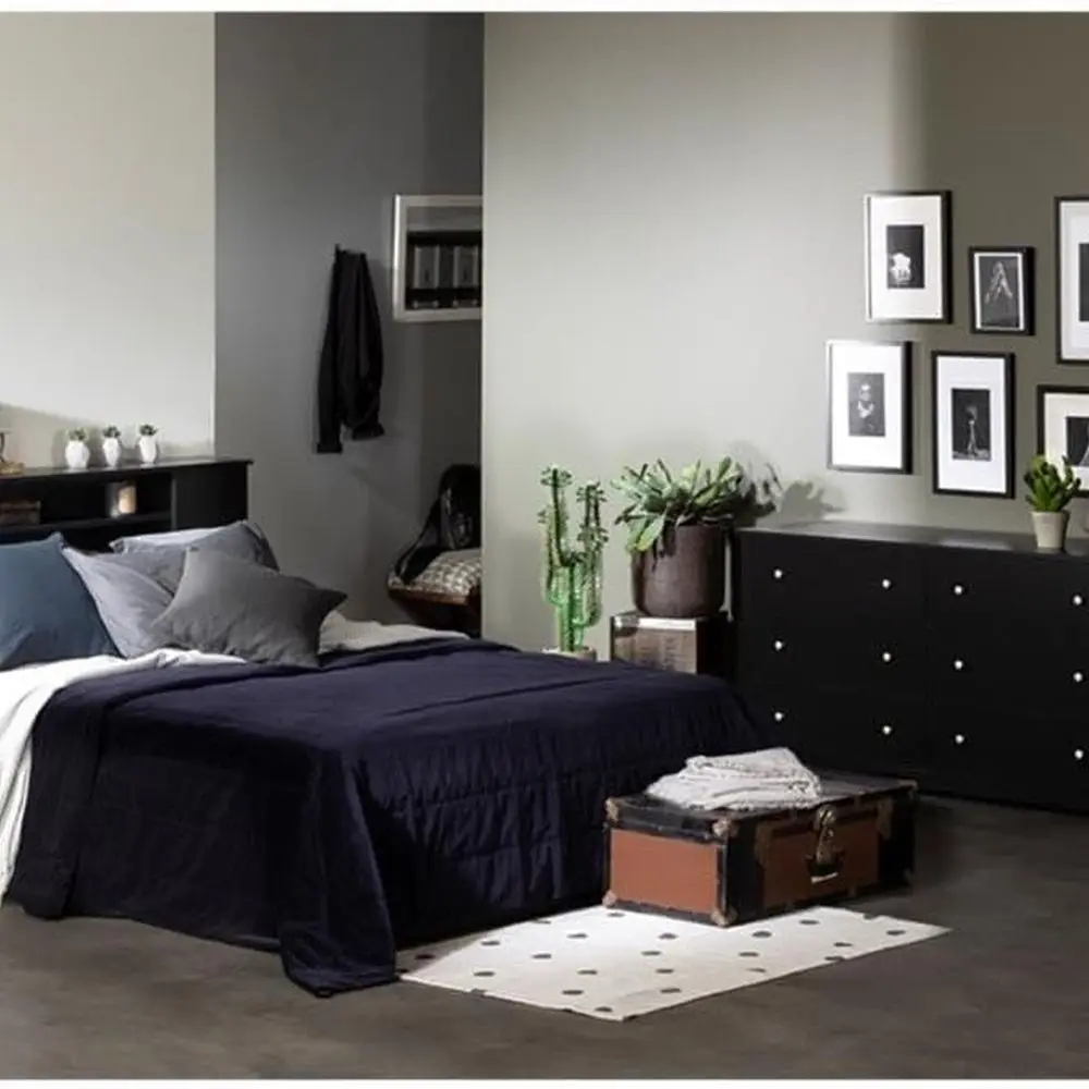 Vito 5-Drawer Dresser in Black with Matte Nickel Hardware